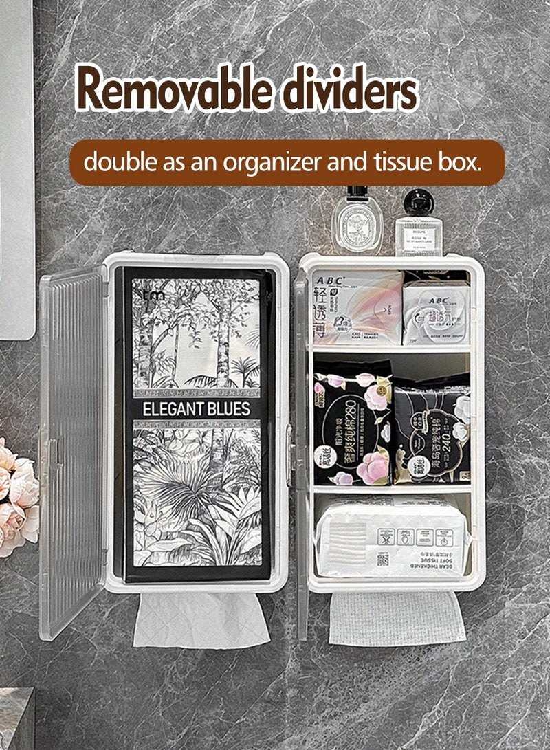 Multi-functional tissue Box, Large Capacity Organizer, Detachable Organizer, Suitable for Bathroom Storage, Room Cosmetic Storage, Kitchen Spice Storage, Large Capacity, Suitable for Various Sizes of Tissue Paper - Image 4