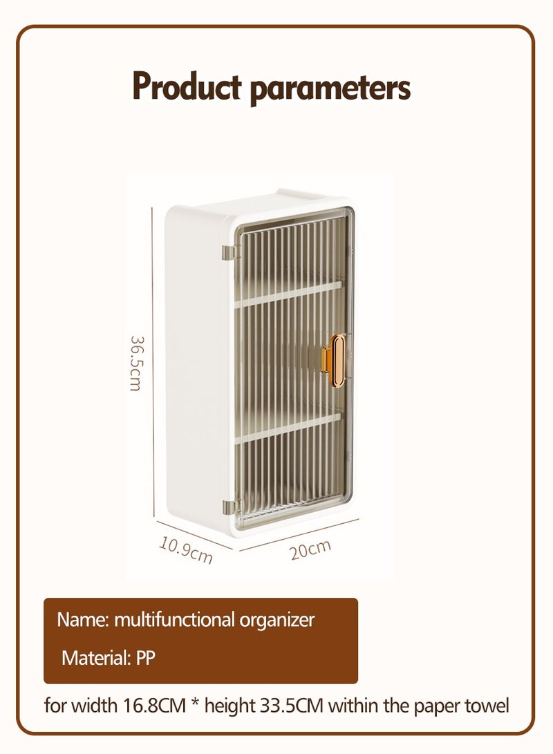 Multi-functional tissue Box, Large Capacity Organizer, Detachable Organizer, Suitable for Bathroom Storage, Room Cosmetic Storage, Kitchen Spice Storage, Large Capacity, Suitable for Various Sizes of Tissue Paper - Image 3