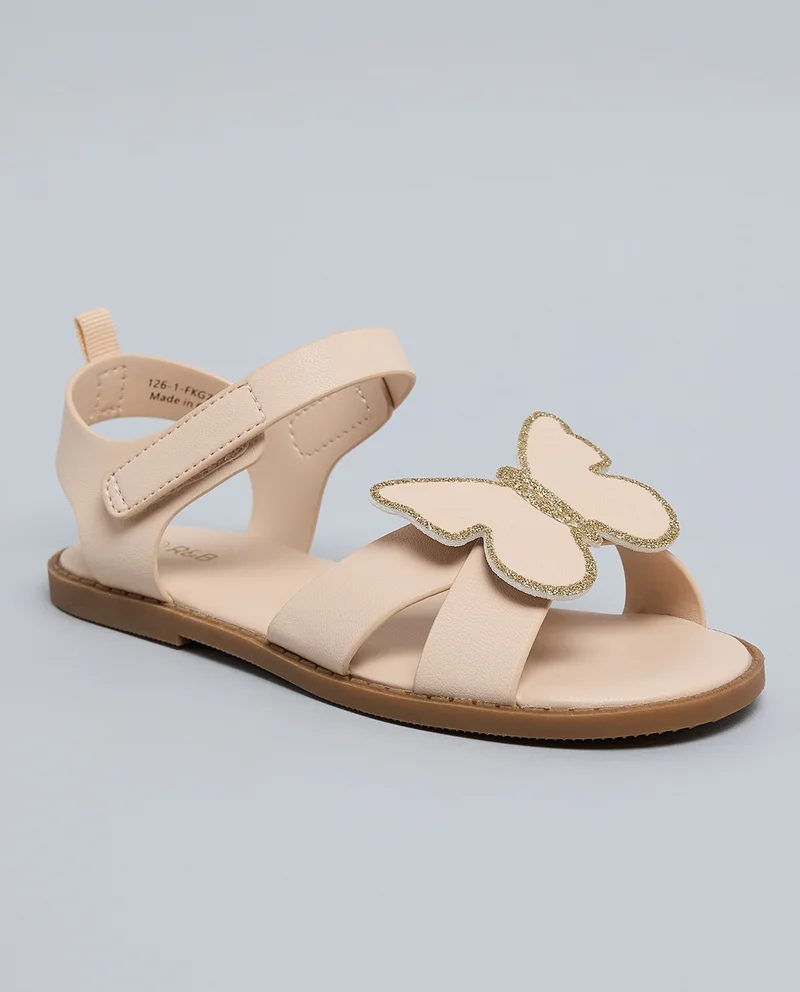 أر أند بي Appliqued Ankle Strap Flat Sandals