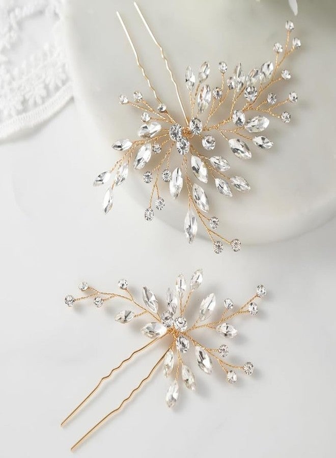RECTYO GALLERY 2 Pcs Premium Crystal Wedding Hair Pins Rhinestone Hair Comb Wedding Hair Accessories Bride Hair Jewelry pieces for Women Bride Girls(Pack of 2) - Image 1