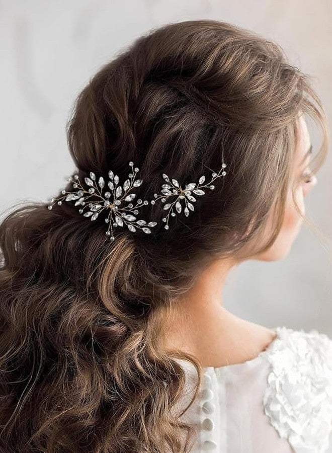 RECTYO GALLERY 2 Pcs Premium Crystal Wedding Hair Pins Rhinestone Hair Comb Wedding Hair Accessories Bride Hair Jewelry pieces for Women Bride Girls(Pack of 2) - Image 5