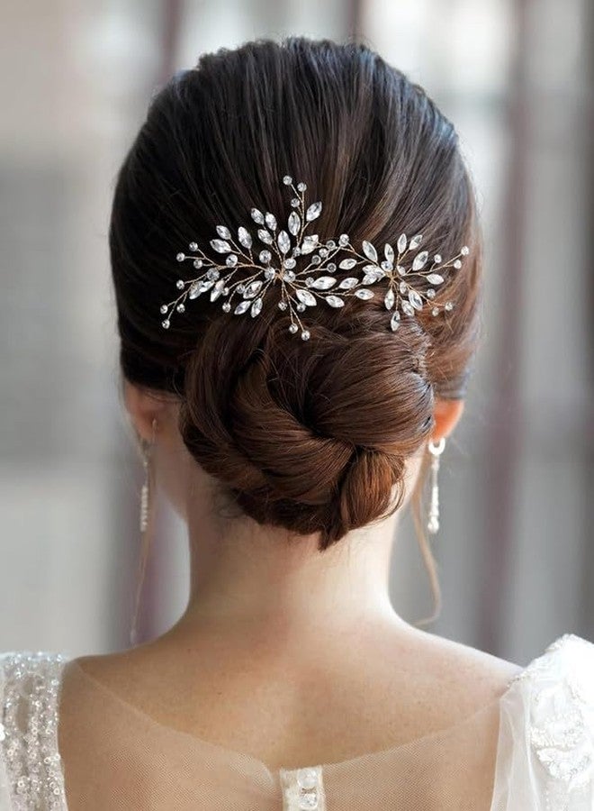 RECTYO GALLERY 2 Pcs Premium Crystal Wedding Hair Pins Rhinestone Hair Comb Wedding Hair Accessories Bride Hair Jewelry pieces for Women Bride Girls(Pack of 2) - Image 4