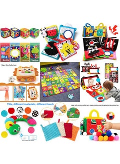 Generic Baby Intelligence Toys Developing Brain Baby Toys 0-12 Months Educational Early Education Crawling Mat Coax Baby Artifact-Color:Cognitive Dice Fabric 6 Sides (4 Pieces)  - Image 2