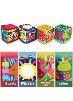 Generic Baby Intelligence Toys Developing Brain Baby Toys 0-12 Months Educational Early Education Crawling Mat Coax Baby Artifact-Color:Cognitive Dice Fabric 6 Sides (4 Pieces)  - Image 1