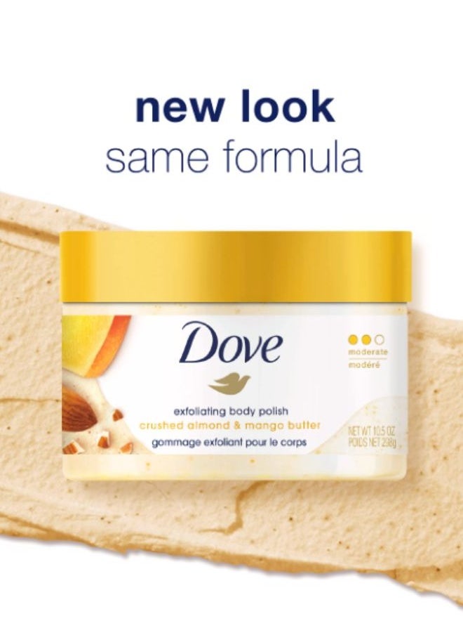 Dove - Crushed Almond  Mango Butter Exfoliating Body Polish Scrub 298 g - Image 1