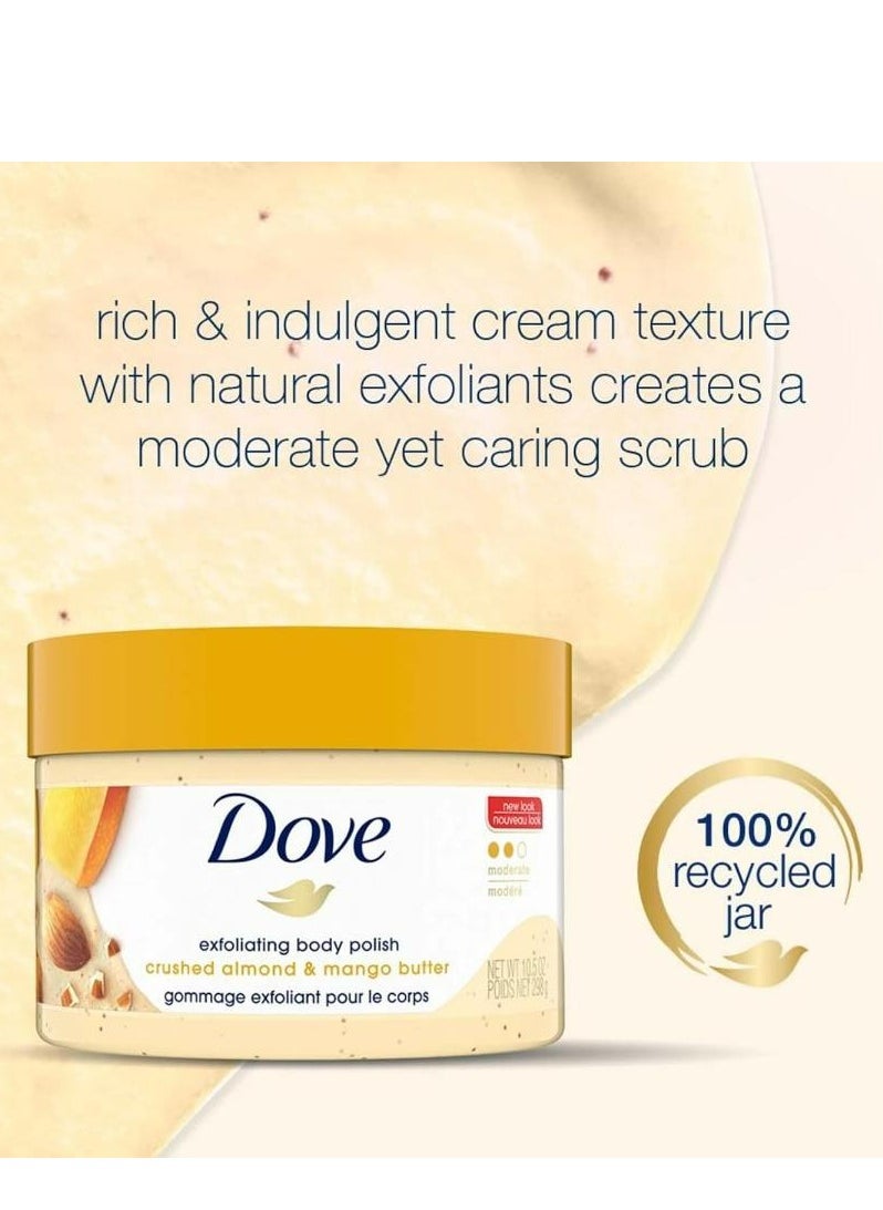 Dove - Crushed Almond  Mango Butter Exfoliating Body Polish Scrub 298 g - Image 1