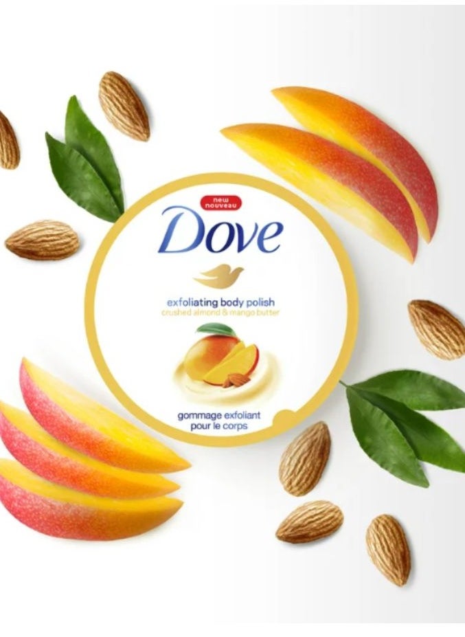 Dove - Crushed Almond  Mango Butter Exfoliating Body Polish Scrub 298 g - Image 1