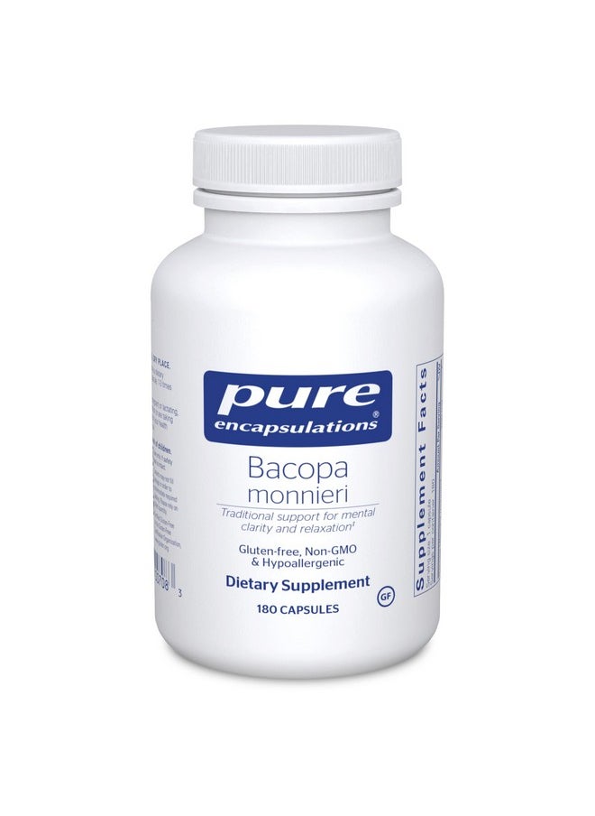 Pure Encapsulations - Bacopa Monnieri ; Supplement For Brain Memory Concentration And Stress Support* ; 180 Capsules - Image 1