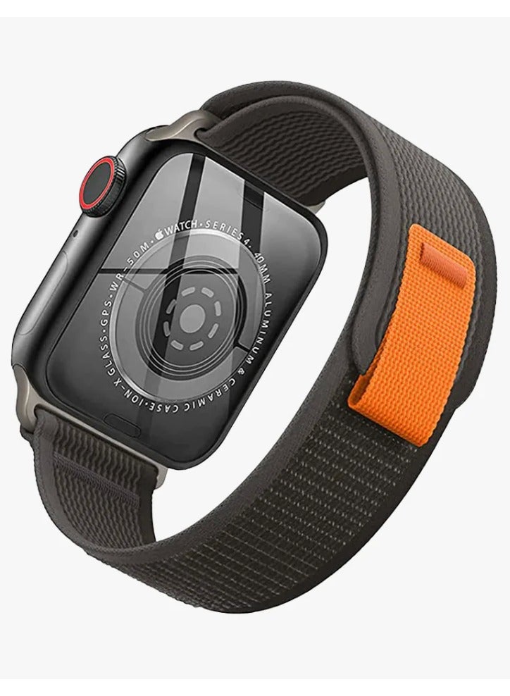ACLIX Trail Loop Band Compatible with Apple Watch 42mm 44mm 45mm 46mm 49mm, Soft Woven Sport Strap, Adjustable Replacement Wristband for Apple Watch Series Ultra / SE / Series 1/2/3/4/5/6/7/8/9/10/11- Black and Grey - Image 3