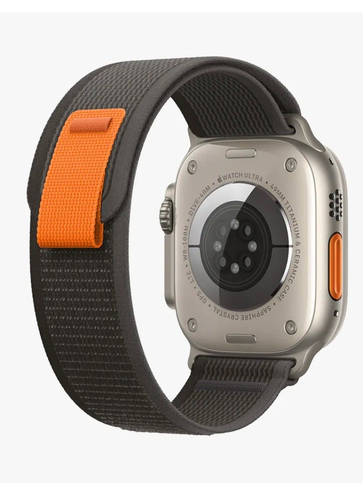 ACLIX Trail Loop Band Compatible with Apple Watch 42mm 44mm 45mm 46mm 49mm, Soft Woven Sport Strap, Adjustable Replacement Wristband for Apple Watch Series Ultra / SE / Series 1/2/3/4/5/6/7/8/9/10/11- Black and Grey - Image 2