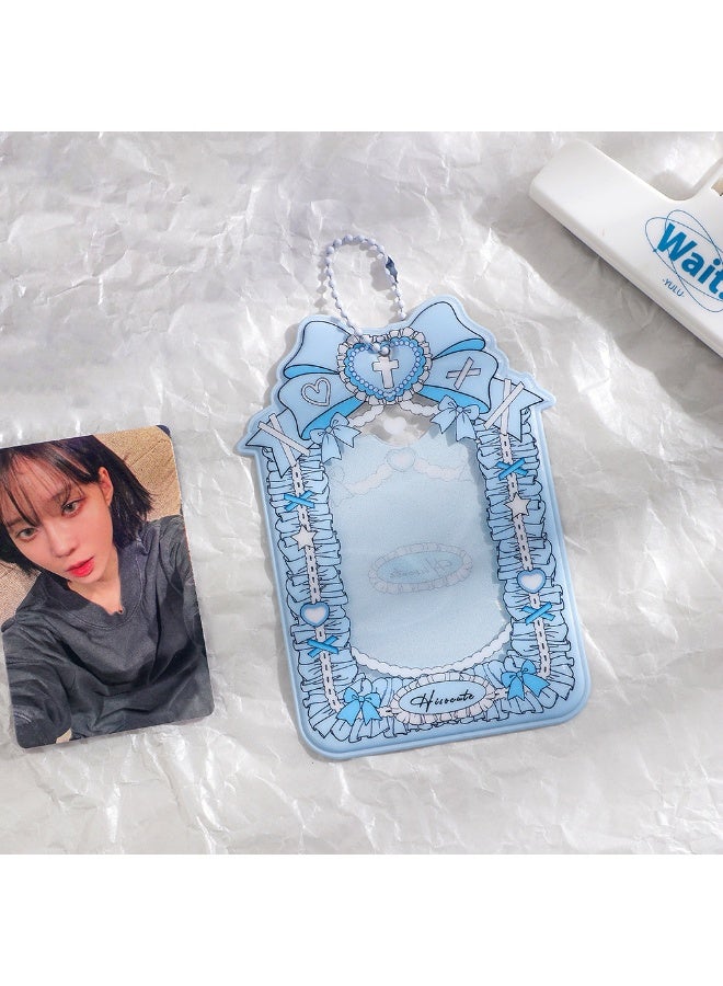 NIBEMINENT 1 - Piece PVC Transparent Kpop Photo Card Holder Pendant Key Chain ID Badge Holder ID Card Holder Photo Card Protector for School ID Office ID Access Card for Women Girls - Image 1