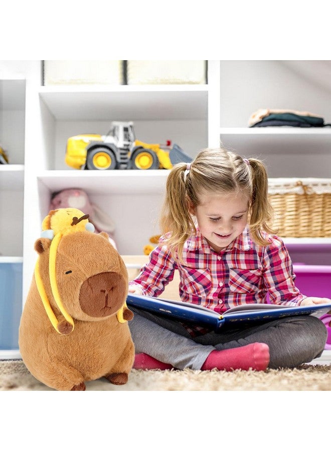 Ditucu Cute Capybara Plush with Bee Backpack Soft Capibara Stuffed Animal Plushies Toys Gifts for Kids Brown 9 inch - Image 4