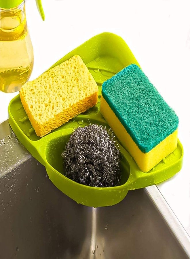 NOBILEA Sink Corner with Tray Storage Organizer Rack for Soap Dish Wash Basin Multipurpose Plastic Kitchen Sink Organizer Corner Tray | Multicolor - Image 2