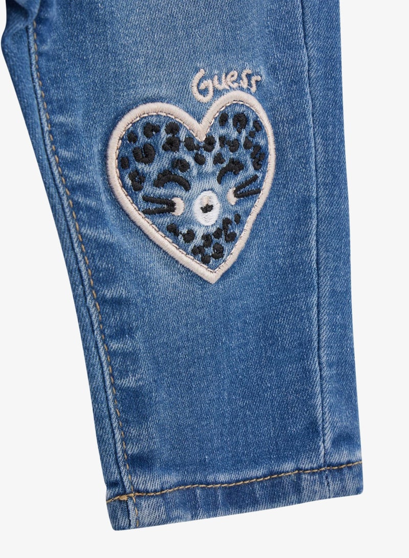 GUESS Kids Heart Denim Pants - Image 3