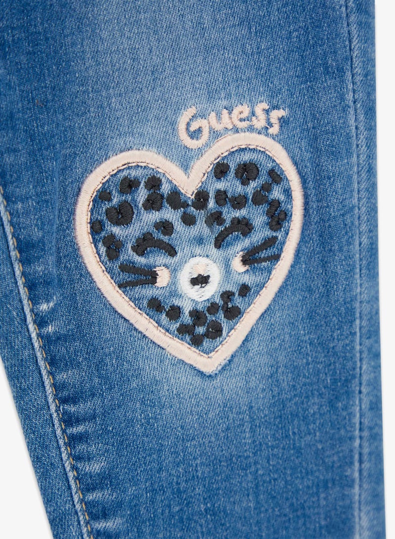 GUESS Kids Heart Denim Pants - Image 4