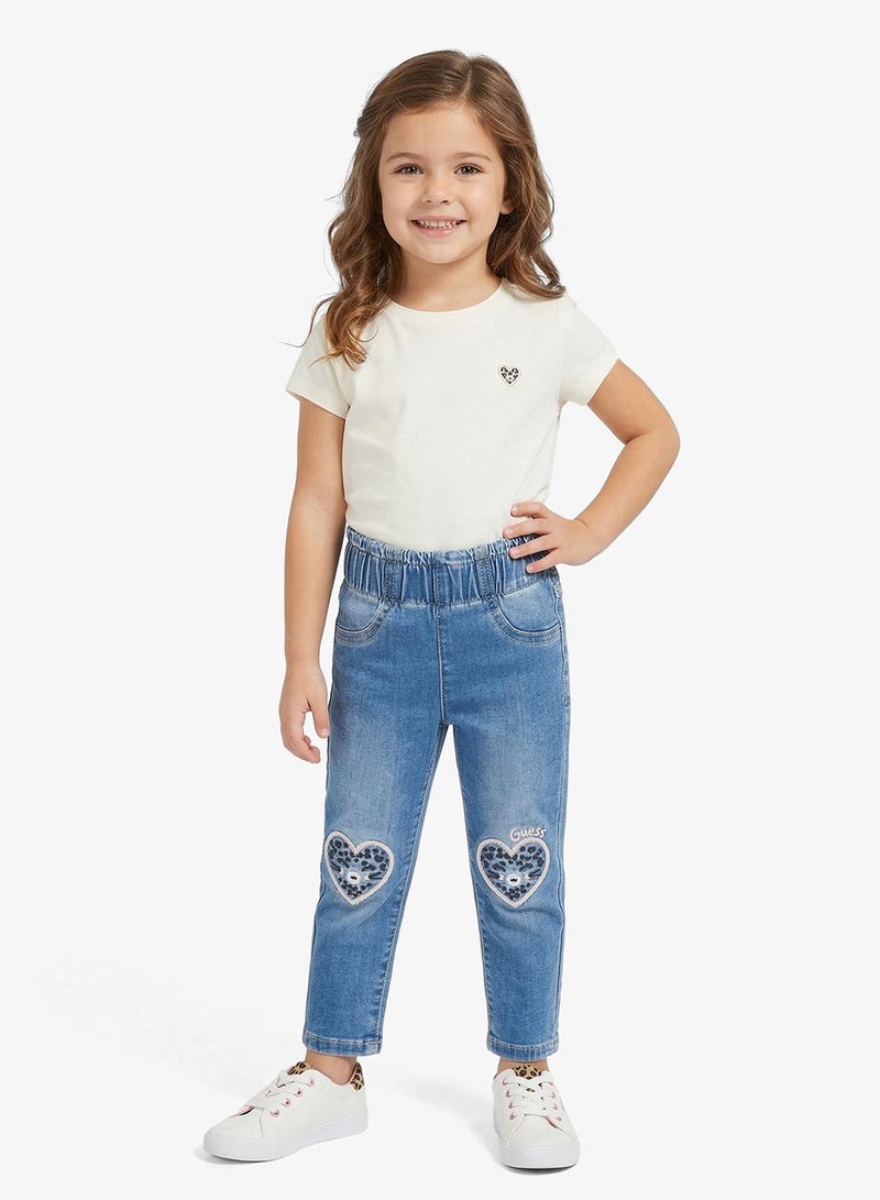 GUESS Kids Heart Denim Pants - Image 1