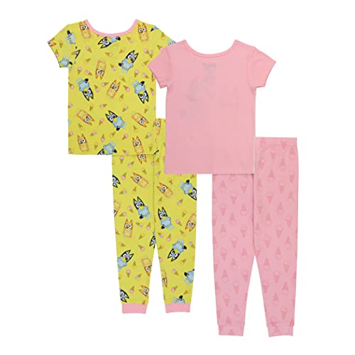 Bluey unisex-child 4-Piece Snug-fit Cotton Pajama Set, Soft & Cute for Kids, HAPPY DAY, 2T - Image 2