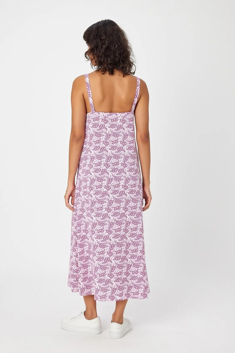 الكسندر جاردي Alexandergardi Patterned Buttoned Front Strap Dress (B24-00211