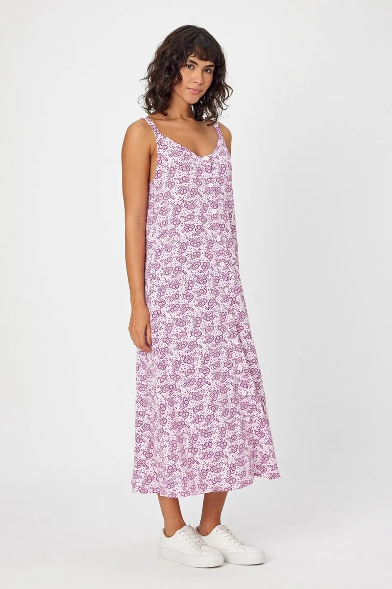 الكسندر جاردي Alexandergardi Patterned Buttoned Front Strap Dress (B24-00211
