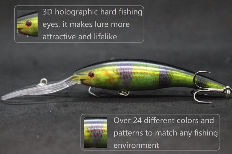 wLure Minnow Crankbait for Bass Fishing Bass Lure Jerkbait Fishing Lures and Tackle Box - Image 3