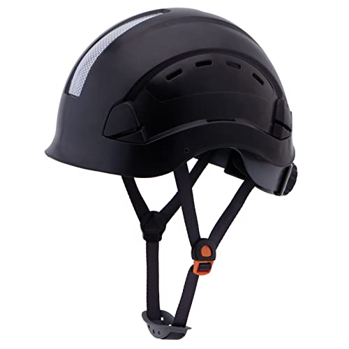 LOHASPRO Hard Hats Construction Worker OSHA Hardhat ANSI Z89.1 Approved for Men Women Adult Vented Safety Helmet Arborist Rescue Climbing Tree Work Casco De Construccion (L2 Black) - Image 1