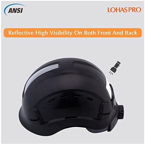 LOHASPRO Hard Hats Construction Worker OSHA Hardhat ANSI Z89.1 Approved for Men Women Adult Vented Safety Helmet Arborist Rescue Climbing Tree Work Casco De Construccion (L2 Black) - Image 5