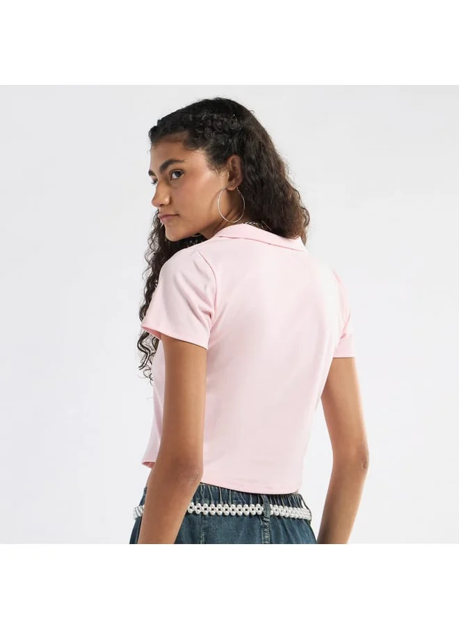 Splash FAV Panelled Top with Collar and Zip Closure