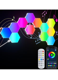 Scrolls LED Hexagon Gaming Wall Light, 12 Pieces, Hexagon RGB LED Panel, Hexagon Honeycomb Gaming Decorative Wall Light, Music Sync App Control, Hexa Wall Lighting, Smart Hexagonal Gamer Room Decoration  - Image 1