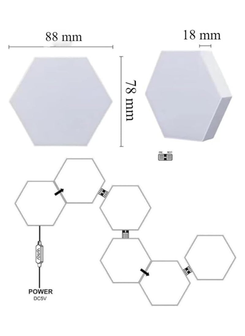 LED Hexagon Gaming Wall Light, 12 Pieces, Hexagon RGB LED Panel, Hexagon Honeycomb Gaming Decorative Wall Light, Music Sync App Control, Hexa Wall Lighting, Smart Hexagonal Gamer Room Decoration