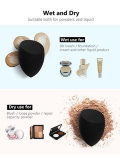 InnoGear Makeup Sponge 10 Pcs Makeup Sponges Blender Set Beauty Cosmetic Foundation Blending Applicator Puff Flawless For Liquid Cream Powder (Basic Black)  - Image 3