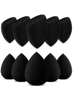 InnoGear Makeup Sponge 10 Pcs Makeup Sponges Blender Set Beauty Cosmetic Foundation Blending Applicator Puff Flawless For Liquid Cream Powder (Basic Black)  - Image 2