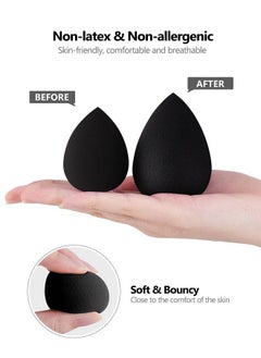 InnoGear Makeup Sponge 10 Pcs Makeup Sponges Blender Set Beauty Cosmetic Foundation Blending Applicator Puff Flawless For Liquid Cream Powder (Basic Black)  - Image 5