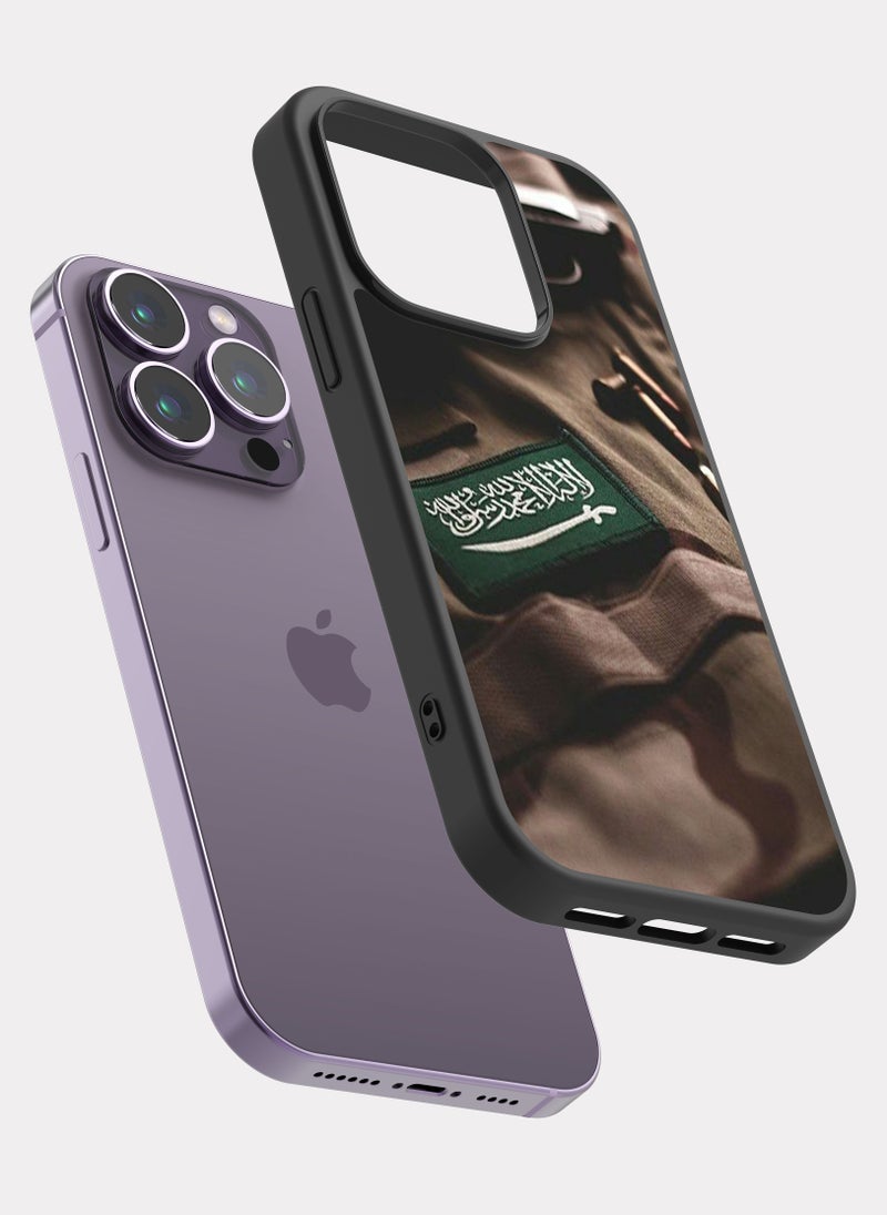 بكسلات كفر ايفون 14 برو شعار السعودية بيج - Image 2