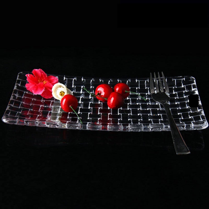 MKV MART MKV MART Multicolor Imported Rectangle Glass Dry Fruit Tray - Elegant Serving Solution for Chocolates, Snacks, and More - Ideal for Dining and Coffee Tables - Pack of 1 - Image 2