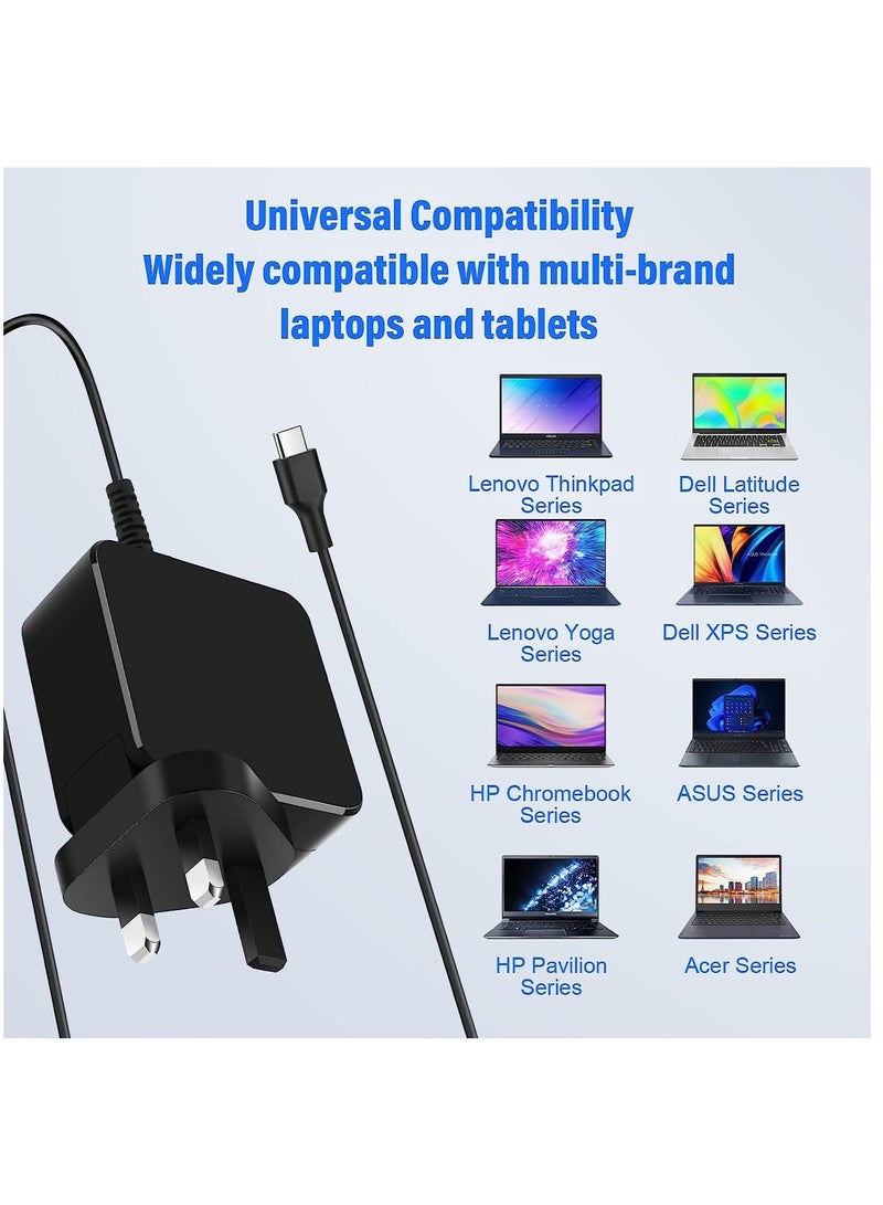 SYOSI 65W USB C Power AC Adapter Type C PD Wall Fast Charger Compatible with MacBook Pro/Air Laptop Charger Power, and Any Laptops or Smart Phones  - Image 2