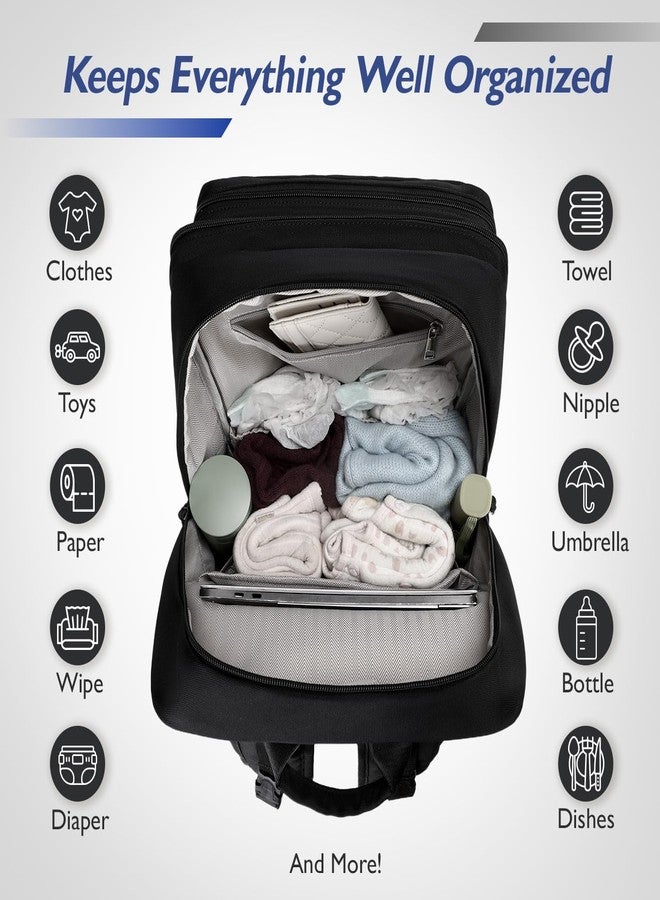 LORADI Dad Diaper Backpack, 34L Large Capacity with Stroller Buckles, Luggage Sleeve and 3 Insulated Pockets, Tactical Style - Image 3