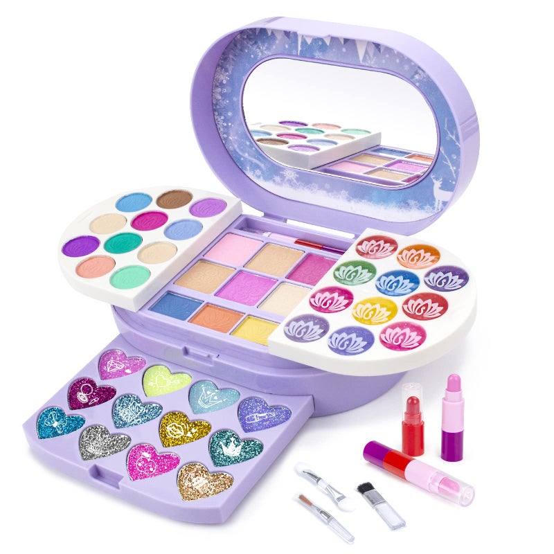 Tomons Kids Makeup Kit for Girl Real Washable Cosmetic Toy Beauty Set , Birthday Toys Gift for 3 4 5 6 7 8 9 10 year Girls - Image 1