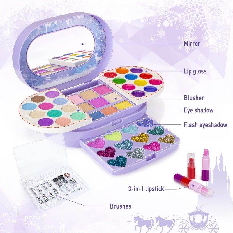 Tomons Kids Makeup Kit for Girl Real Washable Cosmetic Toy Beauty Set , Birthday Toys Gift for 3 4 5 6 7 8 9 10 year Girls - Image 3