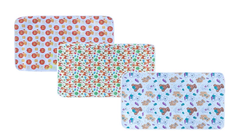 AAZEEM أوراق بوليستر جديدة للمواليد | واقي سرير لورقة جافة للأطفال | حصائر جافة للأطفال مقاومة للماء ومنتجات جديدة للمواليد | عبوة من 3 | ذهبية  - Image 1