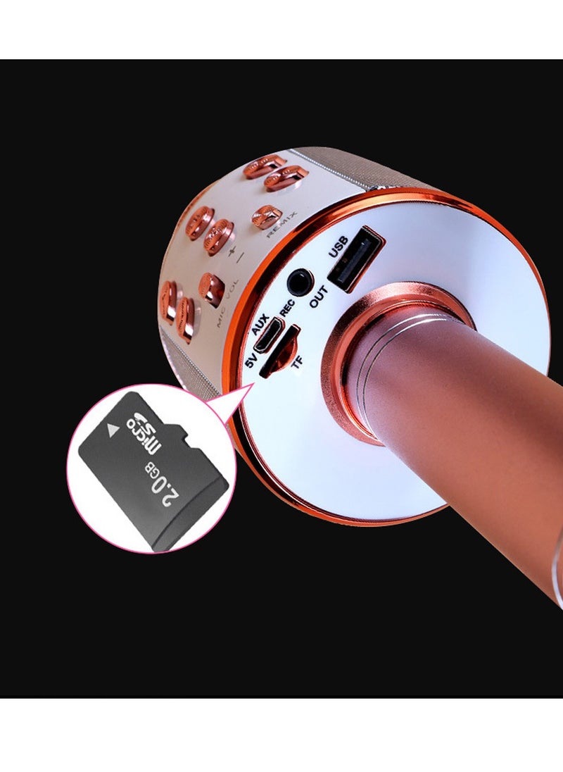 Generic Wireless Microphone for Singing, Bluetooth Karaoke Microphone Mic Speaker for Adult Kids Singing(Rose Gold))  - Image 3