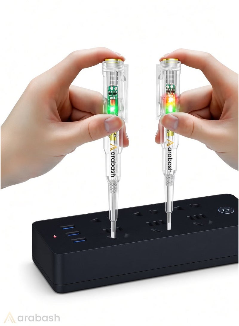 Arabash Smart Digital Voltage Tester Pen with LED Display - Red & Green LED Lights, LCD Backlit, LCD Writing Area, Brass Tip, for Electrical Insulation and Voltage Testing, Circuit Tester Pen | LED Display Pen | Durable Pen - Image 1