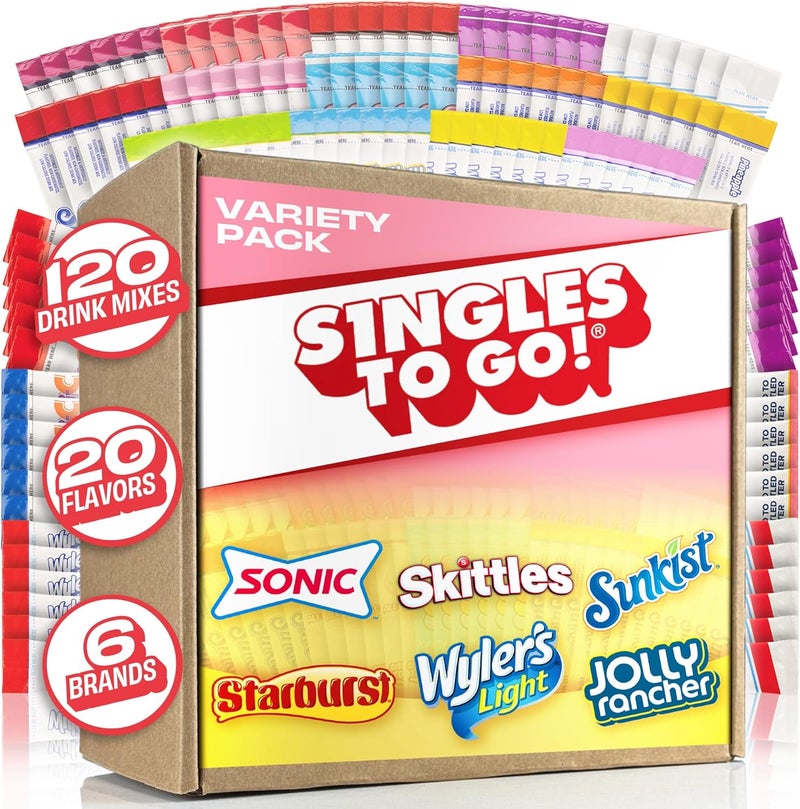 SINGLES TO GO! حزمة متنوعة من مشروبات سكرية خالية من السكر - 120 قطعة من سنجلز تو غو! - Image 1