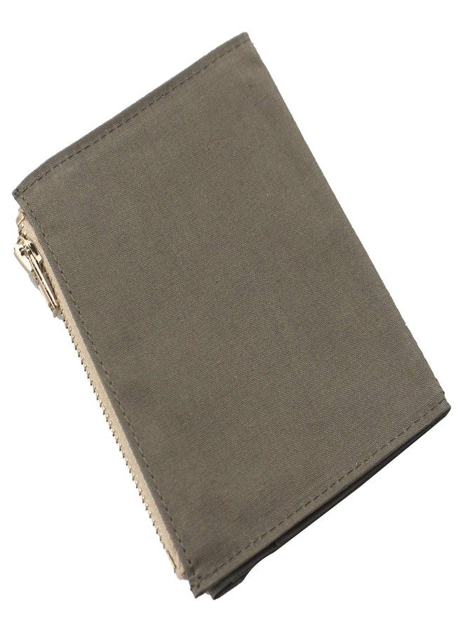 Dwpetzo Canvas Zipper Pocket Insert Pouch Refill for TN Travelers Notebook Accessories Paper Card Holder Storage Bag (Passport Size, OliveGreen) - Image 2