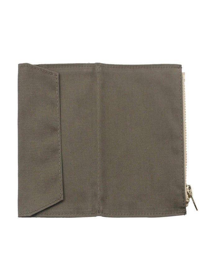 Dwpetzo Canvas Zipper Pocket Insert Pouch Refill for TN Travelers Notebook Accessories Paper Card Holder Storage Bag (Passport Size, OliveGreen) - Image 4