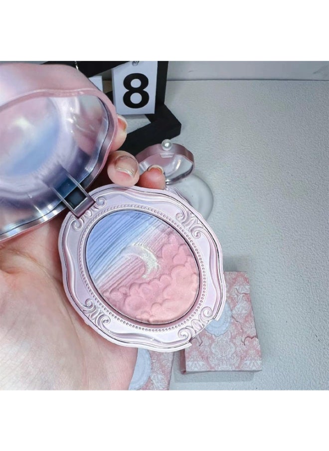 Oil Painting Series Relief Gradient Blusher Natural Nude Makeup Blush 6.8g (786 Powder Muticolor)