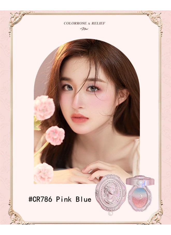 Oil Painting Series Relief Gradient Blusher Natural Nude Makeup Blush 6.8g (786 Powder Muticolor)