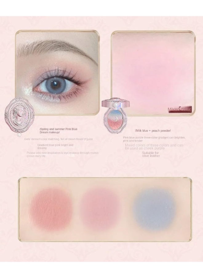 Oil Painting Series Relief Gradient Blusher Natural Nude Makeup Blush 6.8g (786 Powder Muticolor)