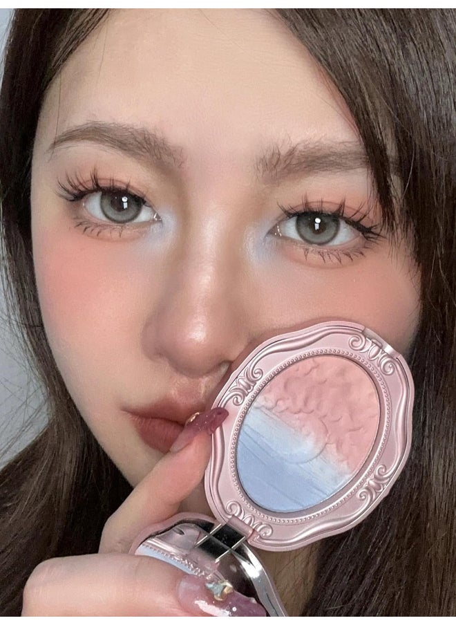 Oil Painting Series Relief Gradient Blusher Natural Nude Makeup Blush 6.8g (786 Powder Muticolor)