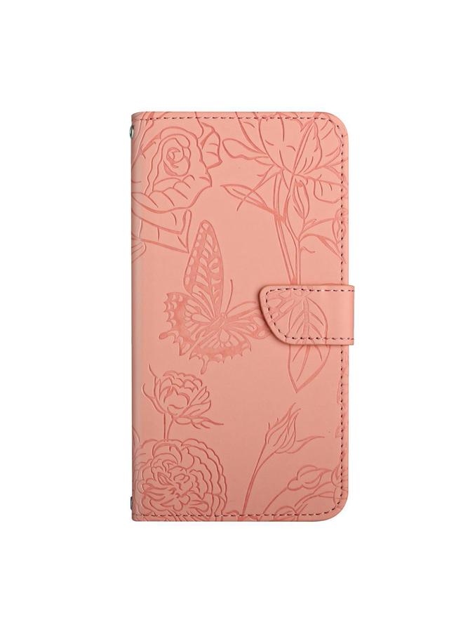 S-TOP Case For Motorola Moto G45 5G HT03 Skin Feel Butterfly Embossed Flip Leather Phone Case - Image 2