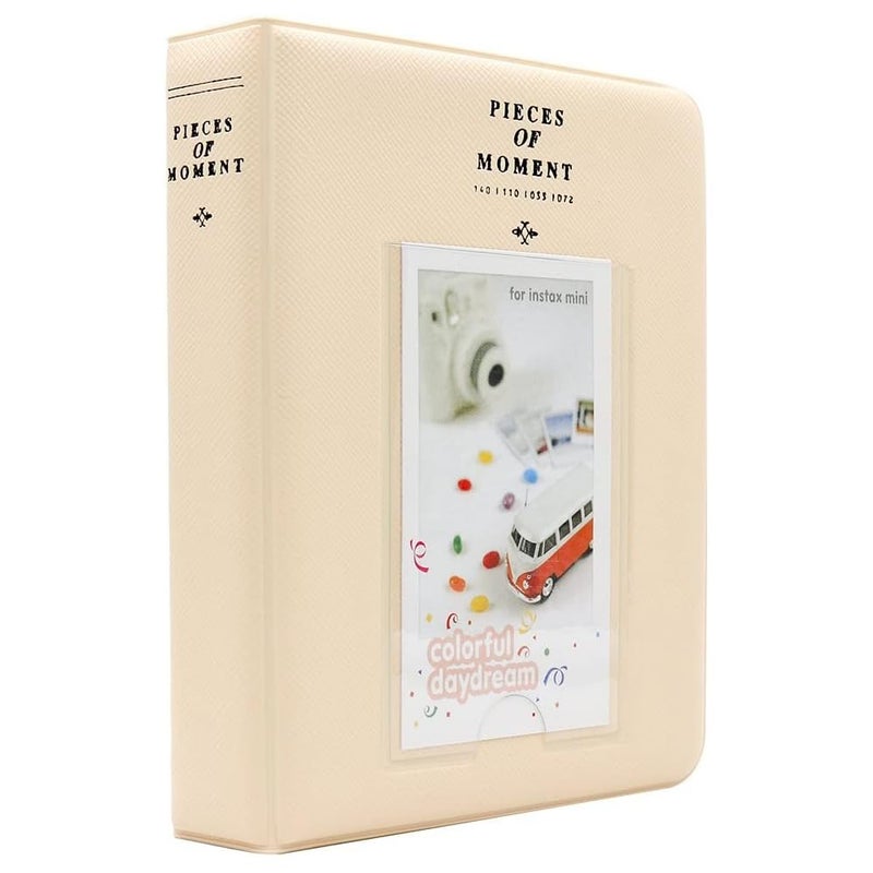ZENKO 64 Pockets Photo Album for Fujifilm Instant Mini 13/12/11/9/8/SE/41/99/Evo/Liplay Instant Camera/Mini Link Printer, Polaroid Snap Touch PIC-300 Z2300 Mint Zip Instant Camera Printer- Beige - Image 5